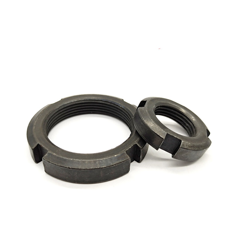 Dupla biztonságos hornyolt reteszelő kerek anya