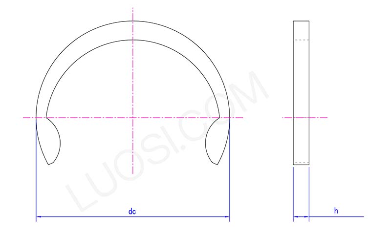 Carbon steel spring retaining rings