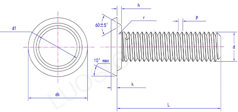 bottom projection weld screws parameter