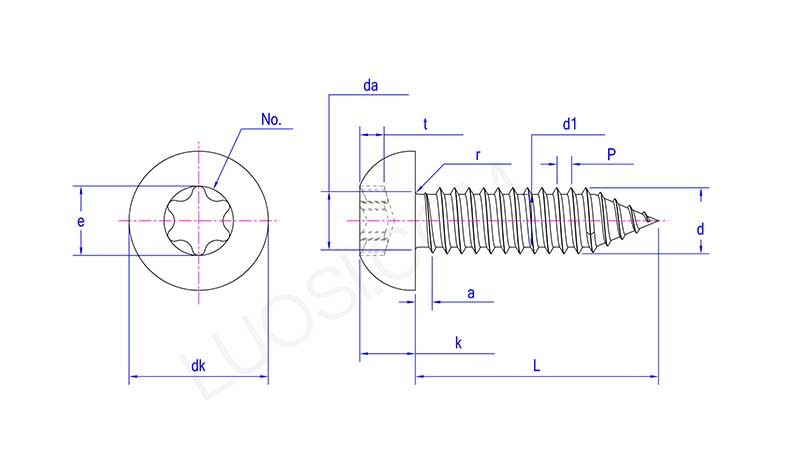 Solid Hexalobular Pan Head Self Tapping Screws