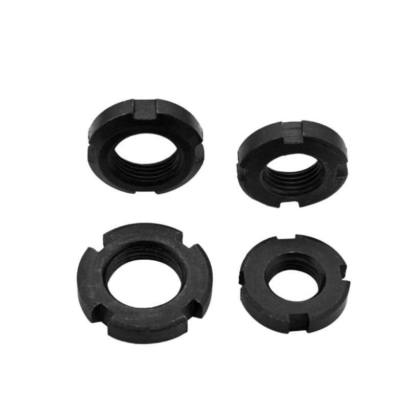 Rázásálló hornyolt reteszelő kerek anya